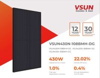 VSUN425N-108BMH-DG PV Modul Solar Full Black DoppelGlas  425W Hessen - Gersfeld Vorschau