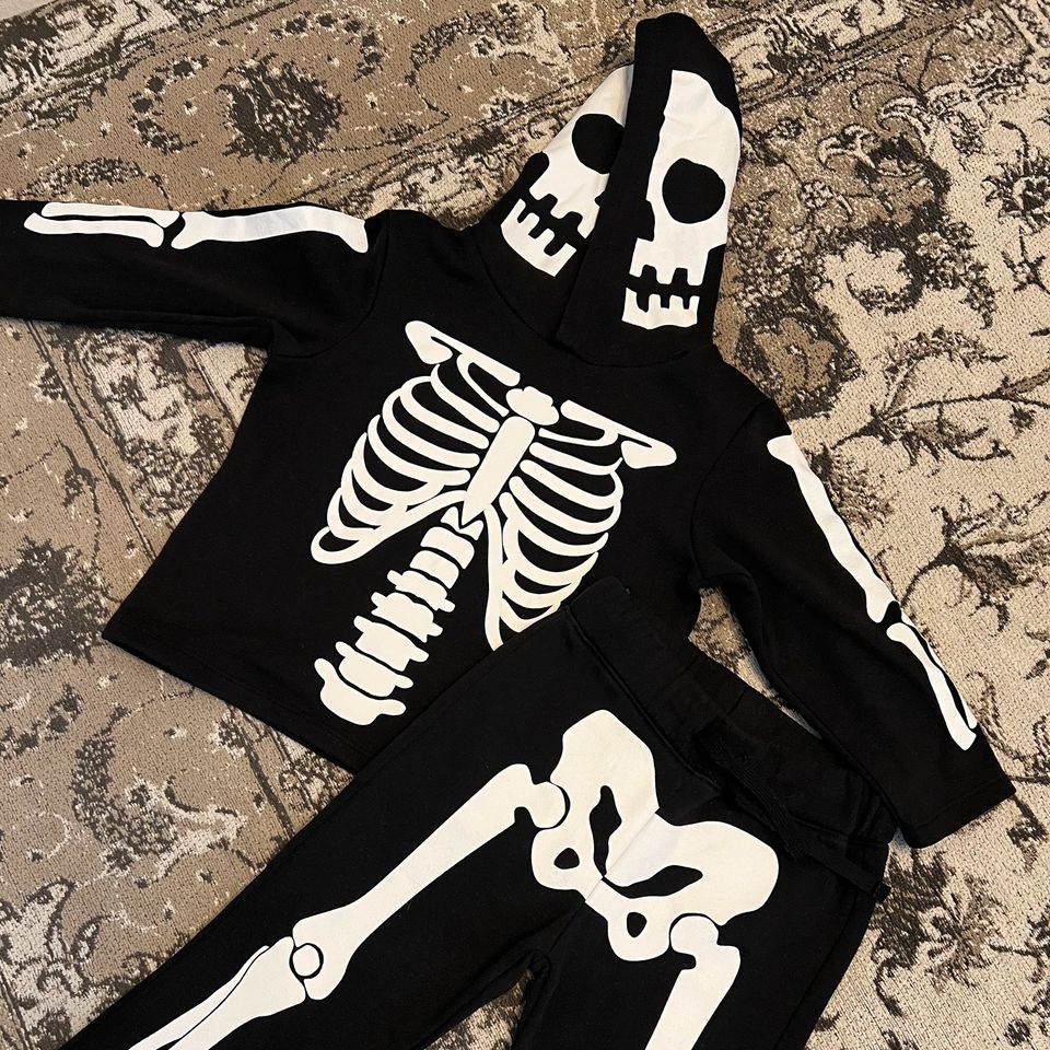 Kinder Kleidung - Kostüm - Halloween - Skelett - Größe 98/104 in Holzwickede
