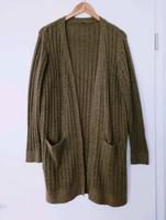 Lange Strickjacke Wolljacke M 38 Jacke grün khaki Bayern - Baiersdorf Vorschau