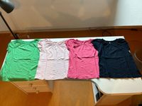 4 x H&M Basic Mädchen T-Shirt 134 / 140 – weiß pink blau grün Frankfurt am Main - Harheim Vorschau