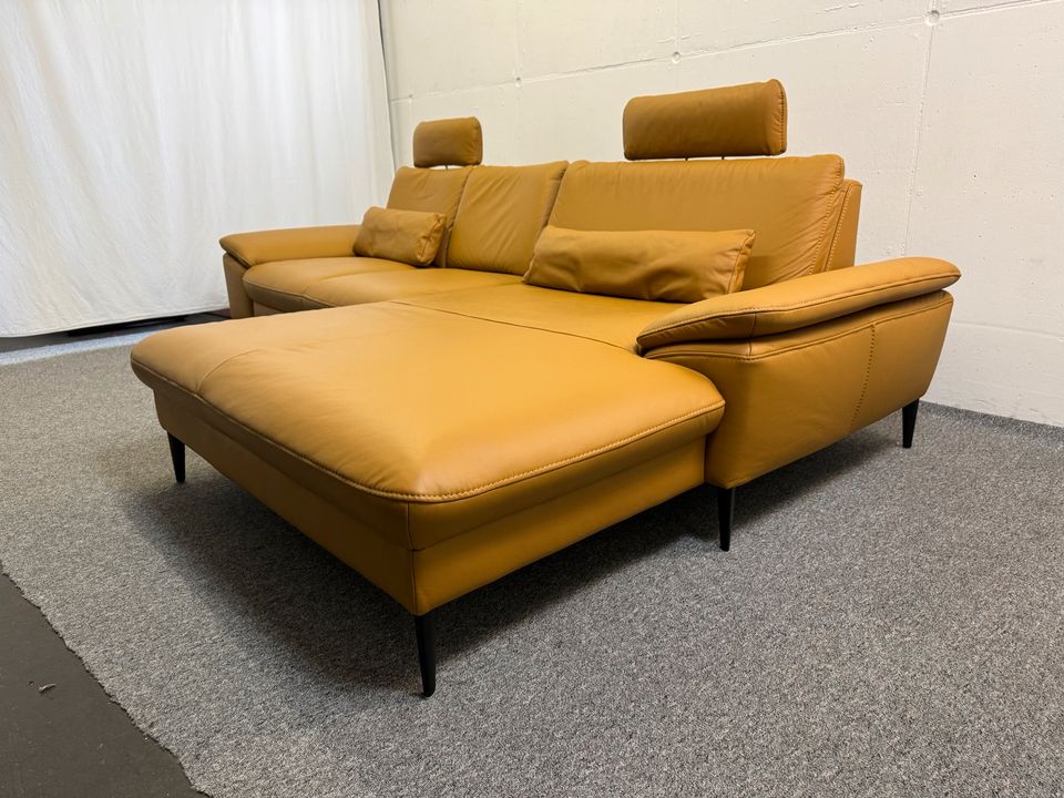 NEU! Ecksofa Longlife Leder Kurkuma ! Canape 140 cm ! Couch Poli in Löhne