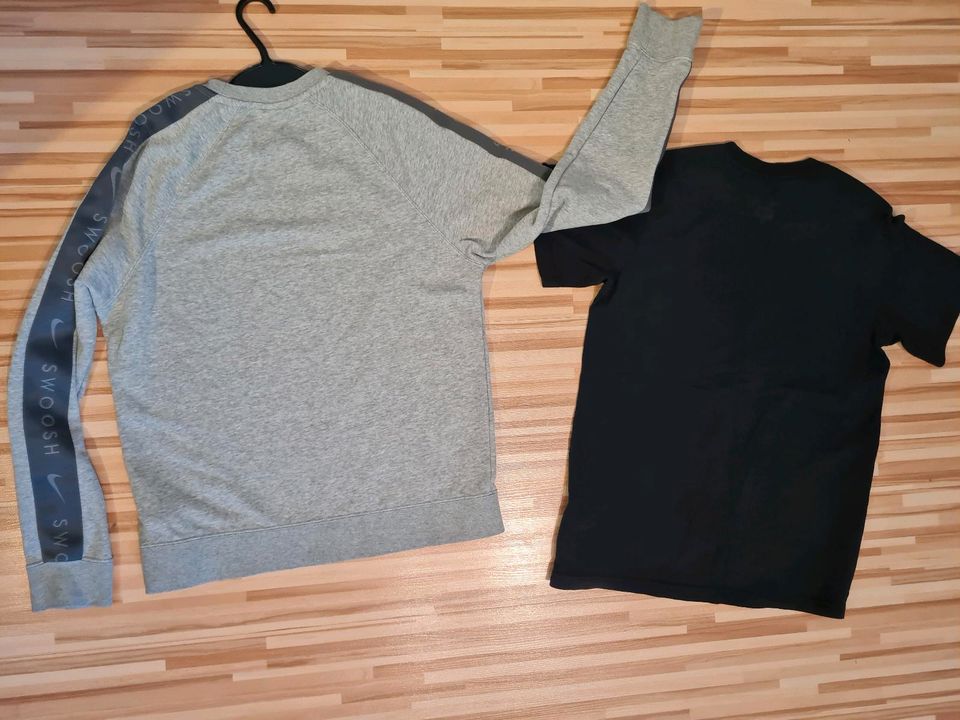 NIKE Sweat Pullover Gr 158 164 170 grau Swoosh T-Shirt in Rotenburg (Wümme)