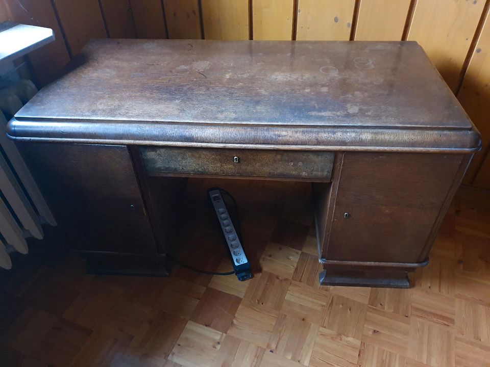 Schreibtisch Bürotisch Empfang Vollholz Antik/Vintage/Rustikal in Quedlinburg