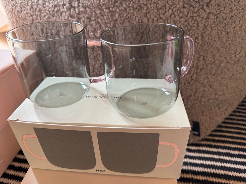 2 x Set HAY Borosilikat Tassen grau Glas Gläser neu OVP Connox in Neuenhagen