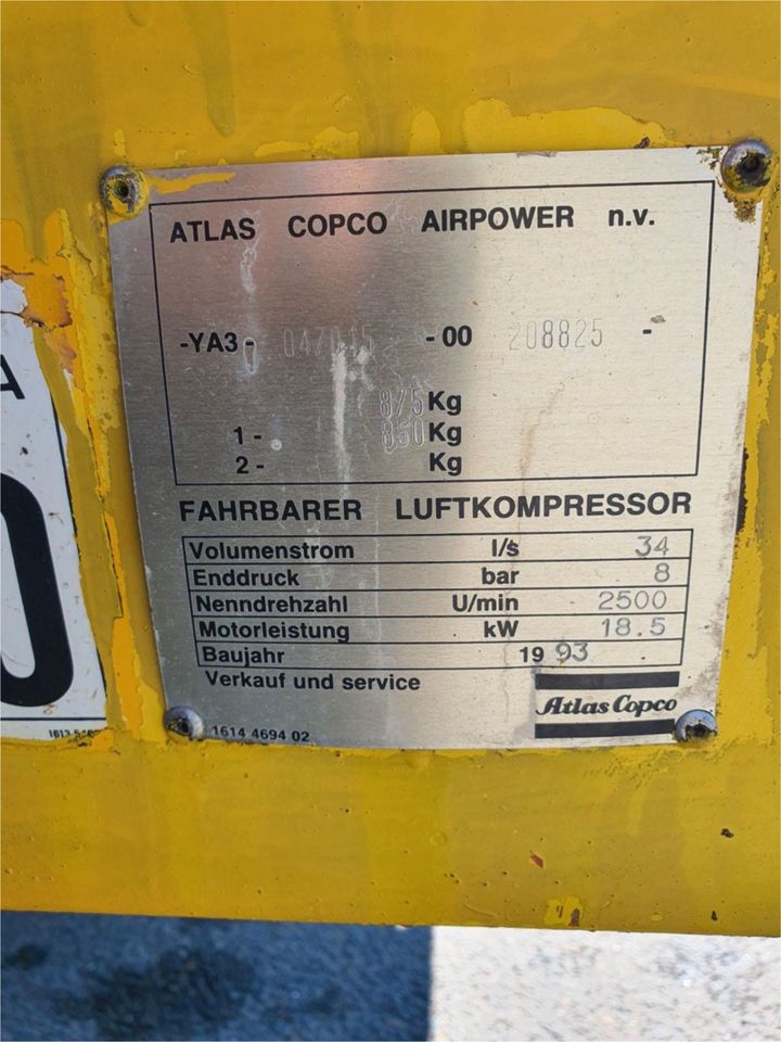 Baustellen Kompressor Atlas Copco XAS 35 in Schneverdingen