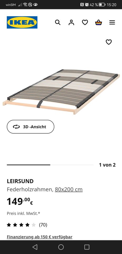 Hemnes 160x200 Bettgestell in Dortmund