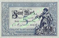 Banknote Deutsches Kaiserreich 5 Mark 1882 - Nr. R 6 - (REPRO) Sachsen-Anhalt - Schönebeck (Elbe) Vorschau