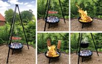 4-in-1 Multifunktions Grillset 55 cm Emailletopf Fischbrater Gulaschtopf Feuerstelle Standgrill Schwenkgrill Holzkohle 7540018 Westerwaldkreis - Hahn am See Vorschau