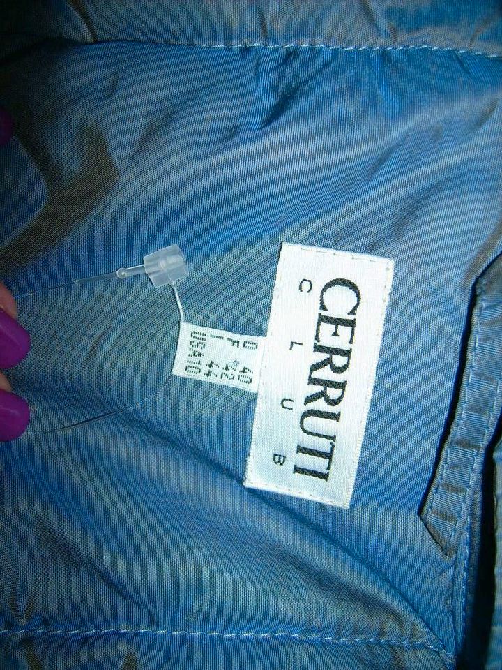 CERRUTI Club Steppjacke blau schimmernd, Fell Kragen grau, in 40 in Düsseldorf