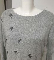 Dünner Pullover Pulli  Gr 36 S grau Vogel Motiv  lässiger Schn Rheinland-Pfalz - Osburg Vorschau