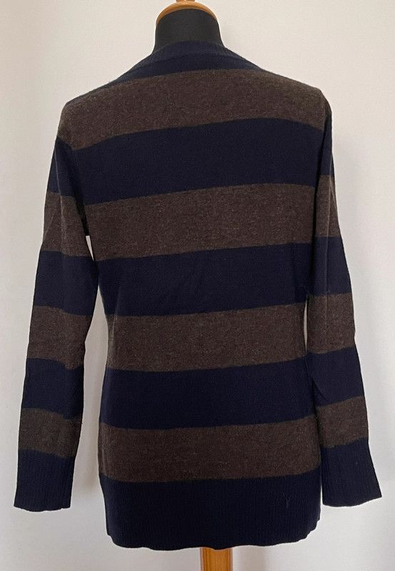 Gant Pullover V-Pulli braun blau Lambswool Gr M wie neu in Meerbusch