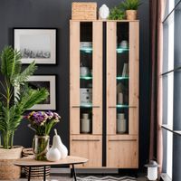 ⭐ NEU - Highboard Vitrine Schrank Wohnzimmerschrank Natur 215-Ma Wiesbaden - Mainz-Kastel Vorschau