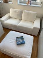 2er Sofa mit Puff Ikea Kivik weiß Niedersachsen - Nordhorn Vorschau