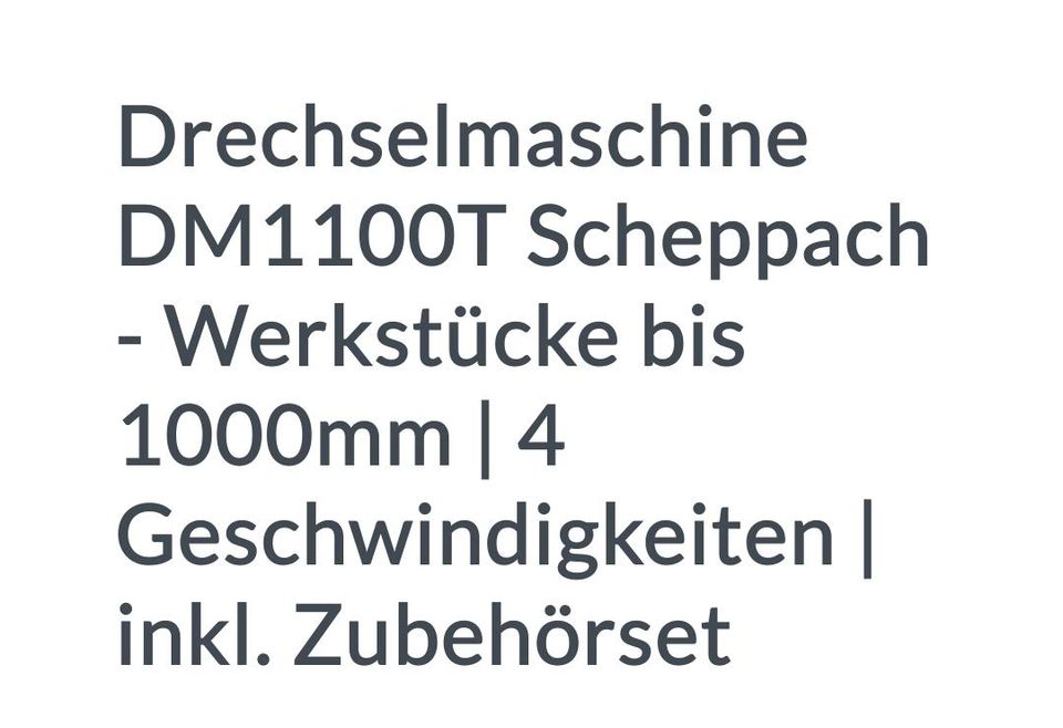 NEU und unbenutzt❗Drechselbank /-maschine Scheppach DM1100T in Lautertal