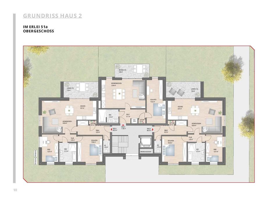 2 Zimmer im 9 Familienhaus auf 72,89 qm. OG mit Balkon. in Rietberg