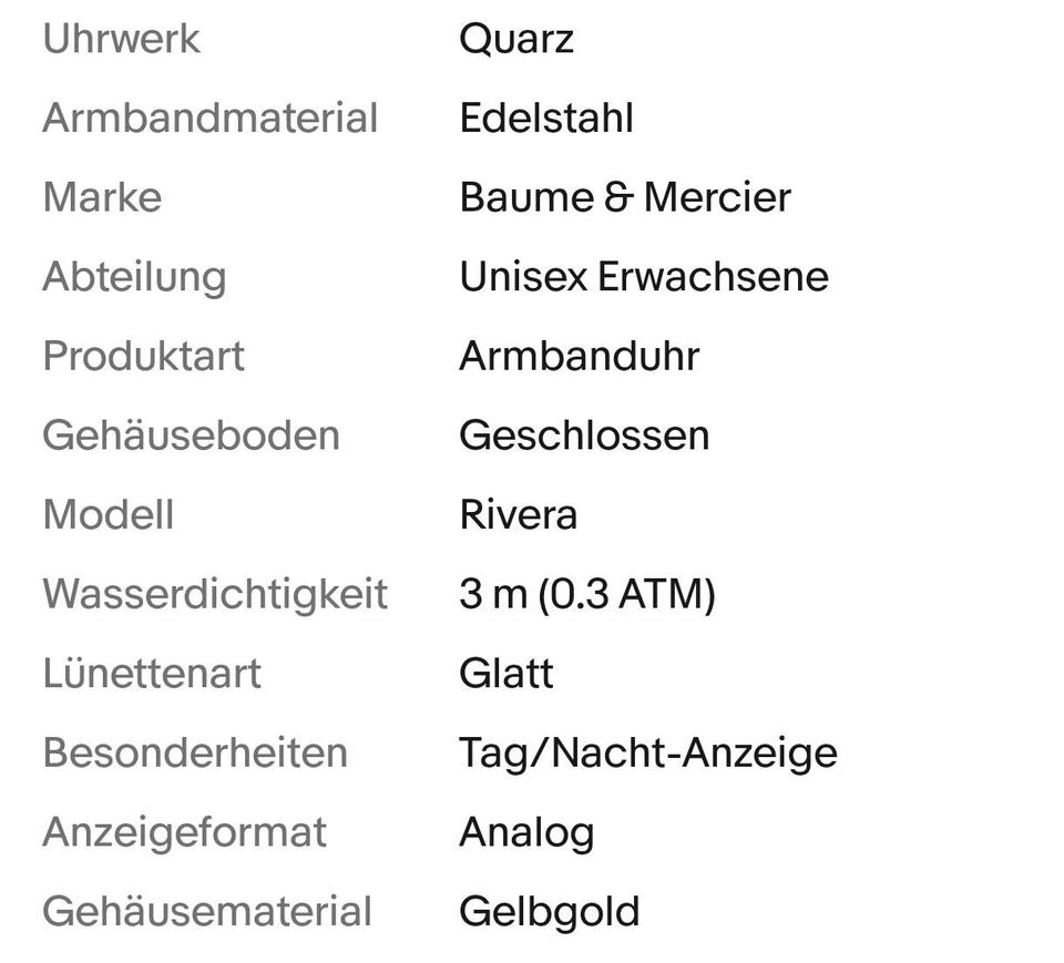 ✅✅✅ 750 / 18 Karat Gold Stahl Uhr Baume & Mercier Rivera  ✅✅✅ in Regensburg
