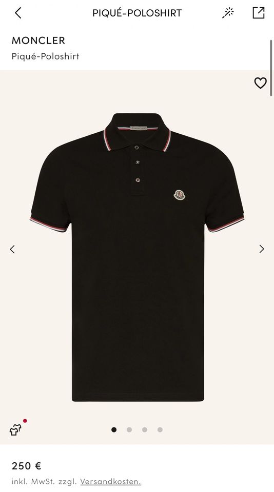 Moncler Polo schwarz Herren in Freiburg im Breisgau