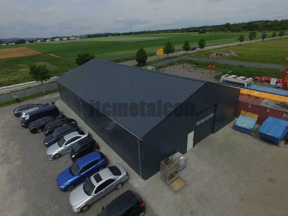 15x25x5m Isolierte Stahlhalle Werkstatt Gewerbehalle Lagerhalle in Weil der Stadt