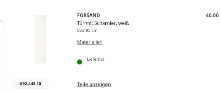 Ikea Pax Türen 2x weiß, 2x Transparent Bergsbo 50x195 cm in Osnabrück