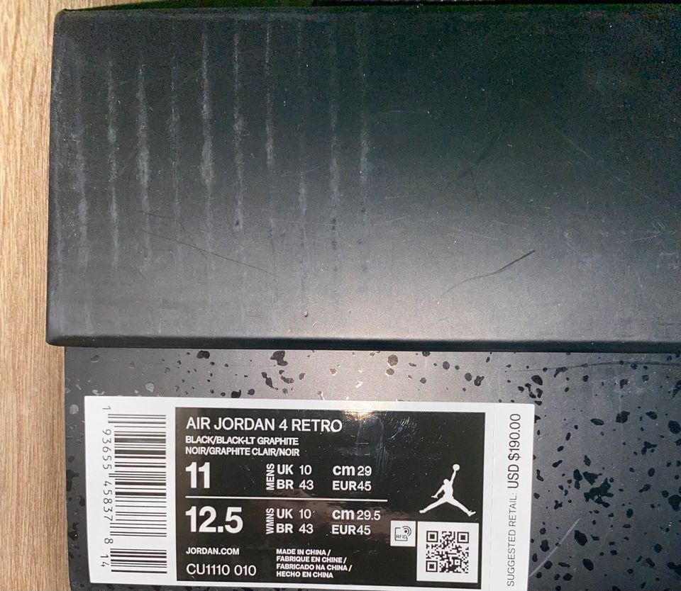Nike Air Jordan 4 Retro „Black Cat“ EU45 *NEU* in Karlsruhe