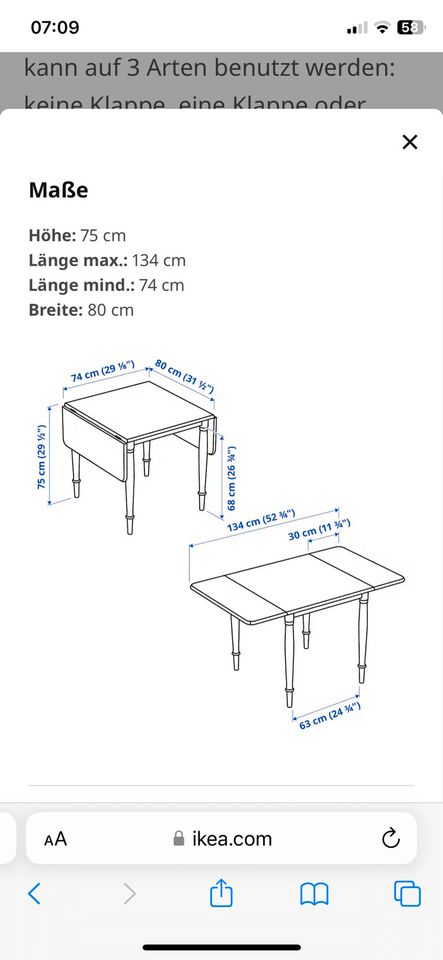 IKEA Danderyd Tisch Eiche und Gestell weiß Metall in Frankfurt (Oder)