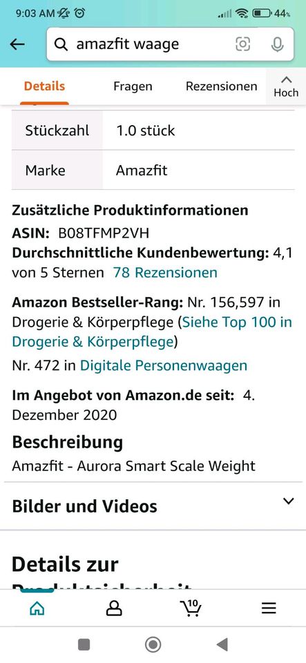 Amazfit Waage neuwertig in Ulm