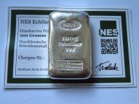1 100 g Barren Silber 999 Feinsilber Gussbarren NES mit Zertifkat Sachsen - Markkleeberg Vorschau