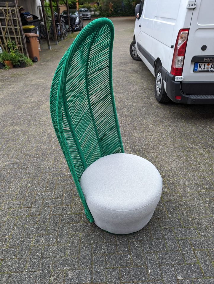 Gartensessel gepolstert Blattform Outdoor Sessel mit Kissen in Kiel