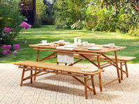 Gartenmöbel Set Bambusholz Holzfarbton 4-Sitzer 2 Bänken Bank NEU Hessen - Merenberg Vorschau