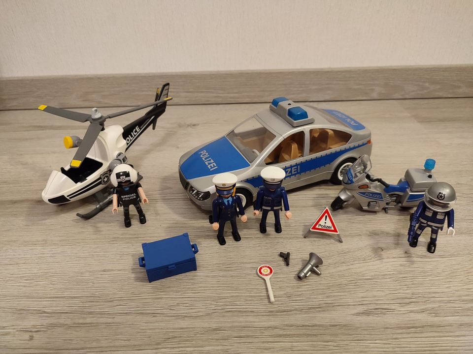 Playmobil Polizeiauto+ Hubschrauber+ Motorrad 5179+5916+5180 in Bad Iburg