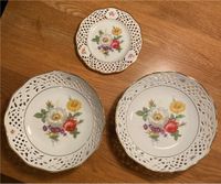 Vintage Set: 2x große Durchbruch Schalen Schüssel + 1x Teller Baden-Württemberg - Fellbach Vorschau