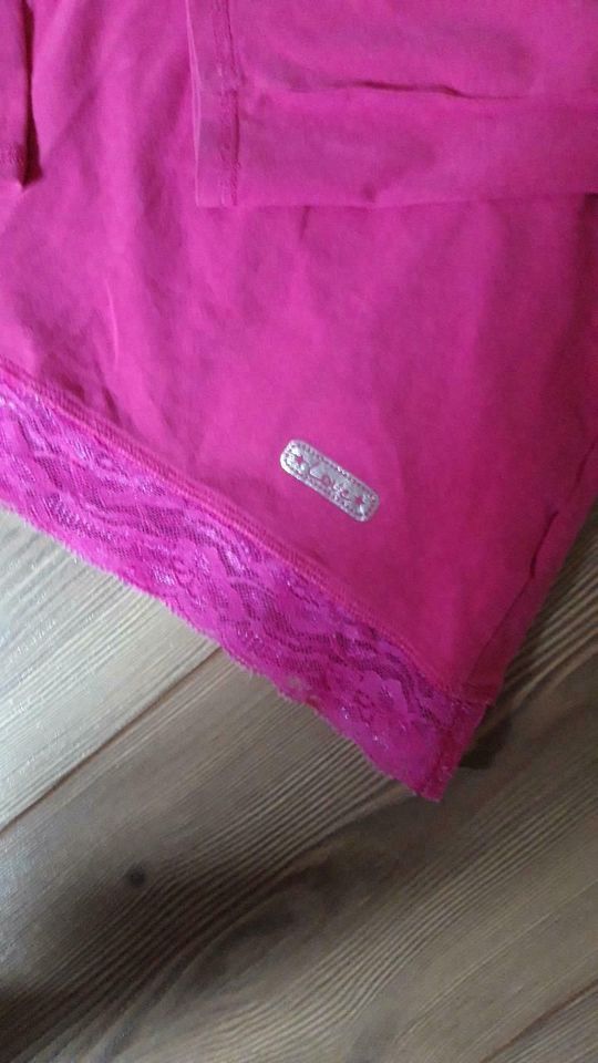 Shirt Langarm mit Spitzen Abschluss pink Gr.164 von Vögele in Karlshuld