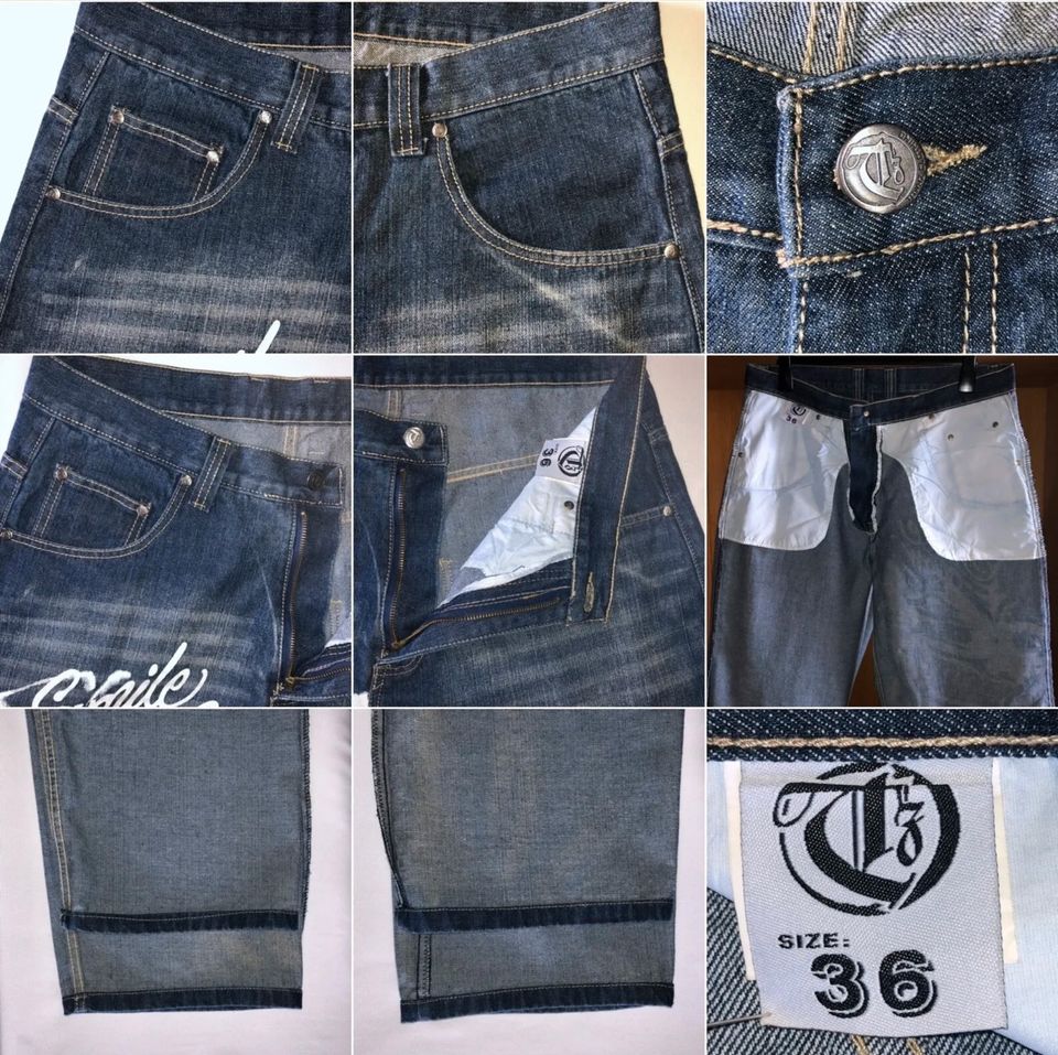 TOWNZ Baggy Jeanshose mit Coolen Aufdruck Pants W36 L33 Hose blau in Nürnberg (Mittelfr)