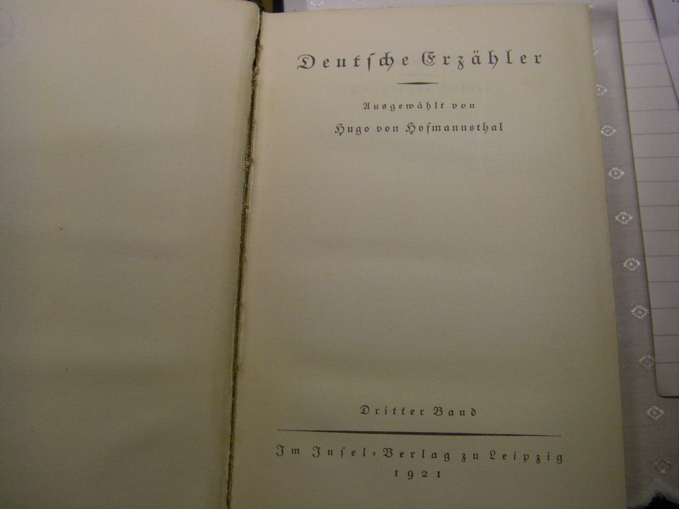 Deutsche Erzähler Band 1 ,2 ,3 , 1921 in Merkendorf