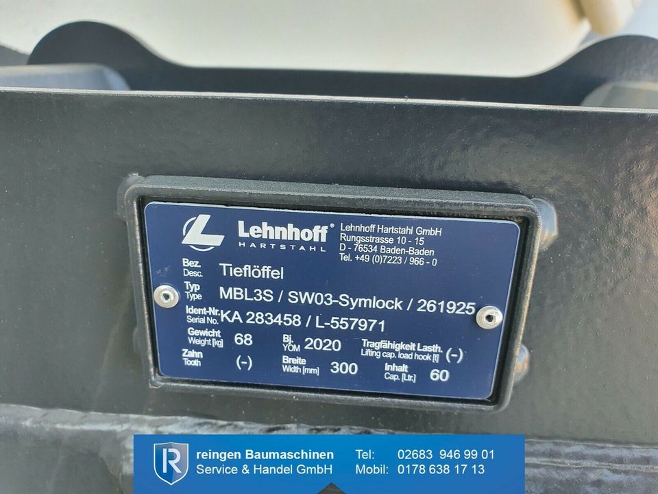 Lehnhoff Tieflöffel MS03 Symlock neu inkl. MwSt. in Buchholz (Westerwald)