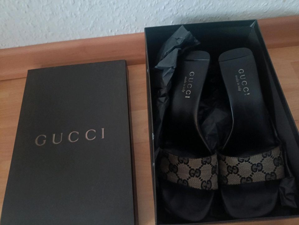 Original Gucci Sommer Sandalen Pumps schwarz GG Gr. 39 in Düsseldorf