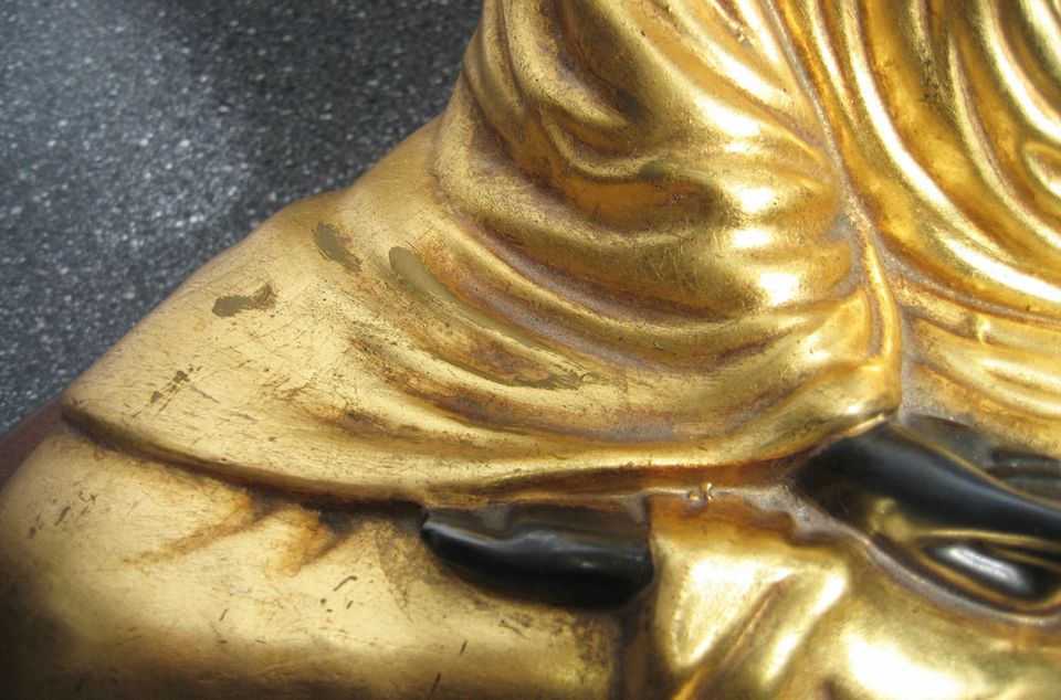 alte Buddha Lampe Tischlampe Blattgold Vintage Budda 70er Italy in Dinslaken