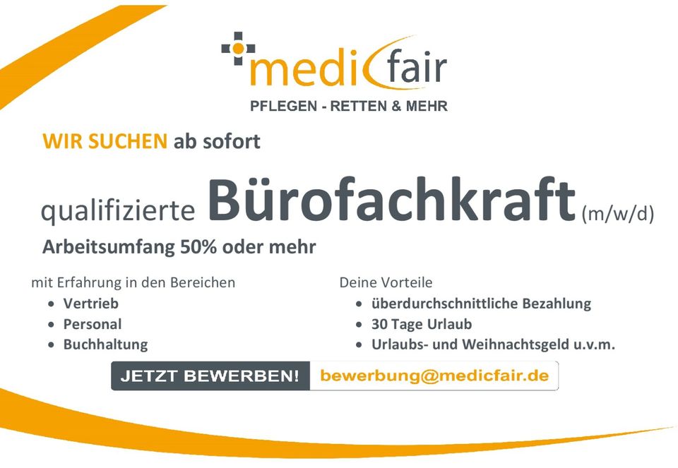 Bürofachkraft (m/w/d) Arbeitsumfang 50% oder mehr in Laichingen