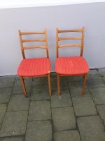 2x Stuhl rot vintage 50er 60er 70er skandinavisch Holz rot Nordrhein-Westfalen - Borken Vorschau