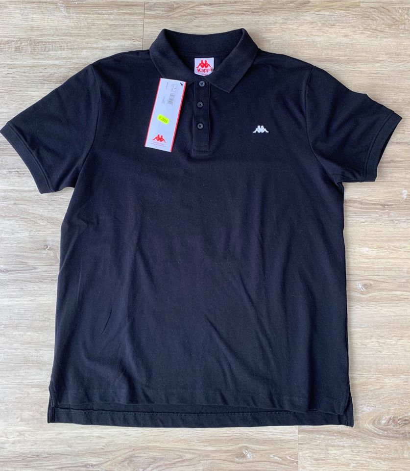 Kappa Poloshirt für Herren, Größe L, schwarz, NEU mit Etikett in Mainz