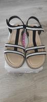 schwarze Riehmensandalen mit Glitzersteinchen - Graceland - Gr.37 Bayern - Bad Kissingen Vorschau