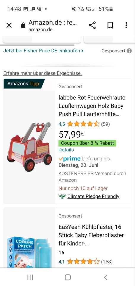 Lernlaufwagen Feuerwehr Drehleiter in Biebergemünd