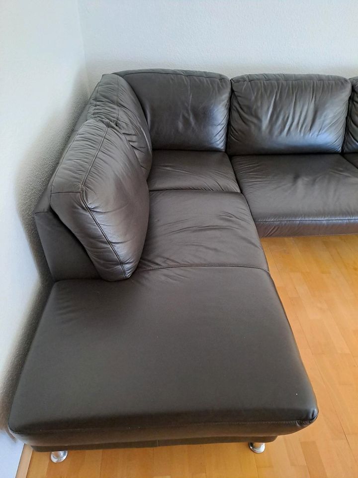 Leder Couch  Sofa  Schlafsofa in Krefeld