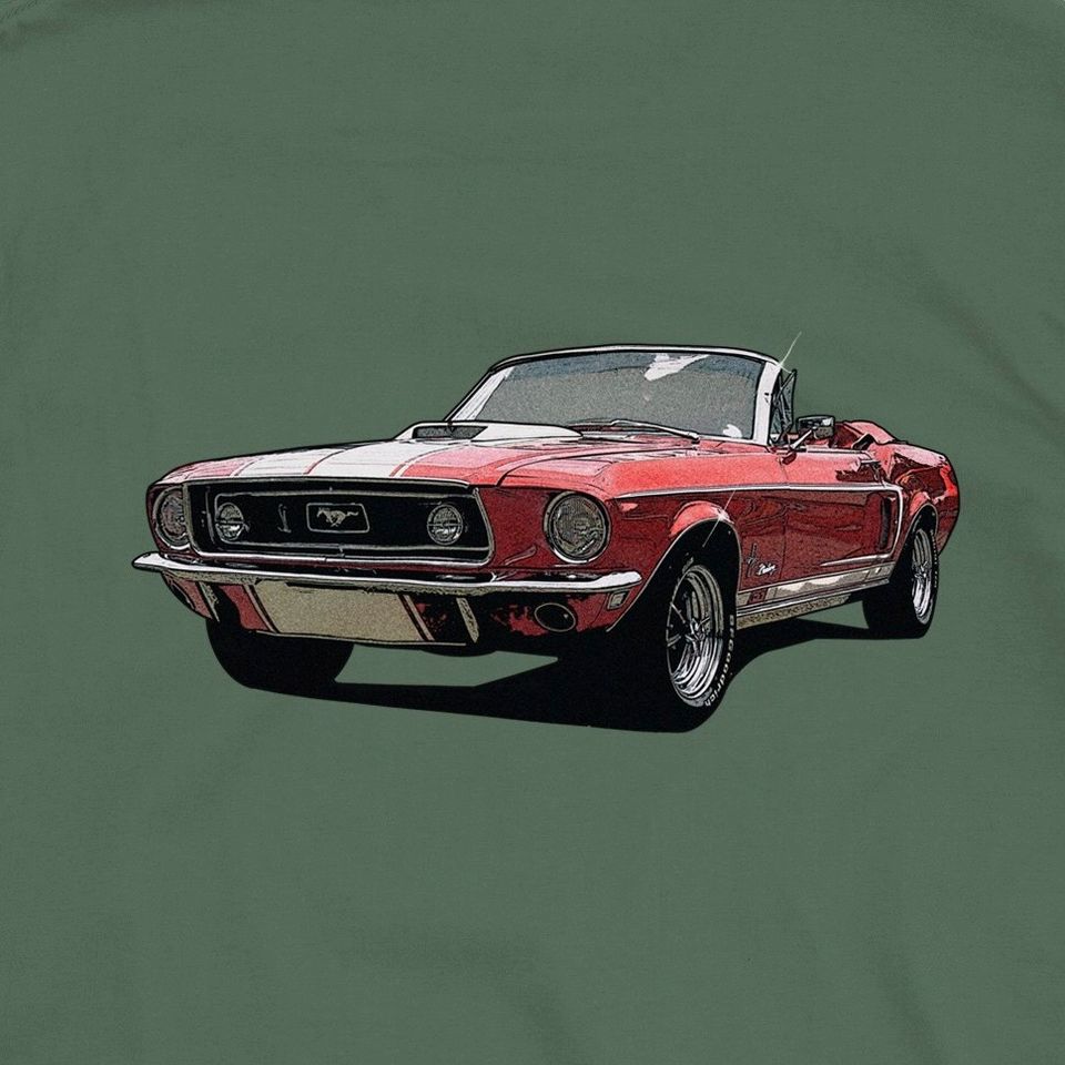 Ford Mustang V8 US Cars hochwertiges T-Shirt beidseitig bedruckt in Olching