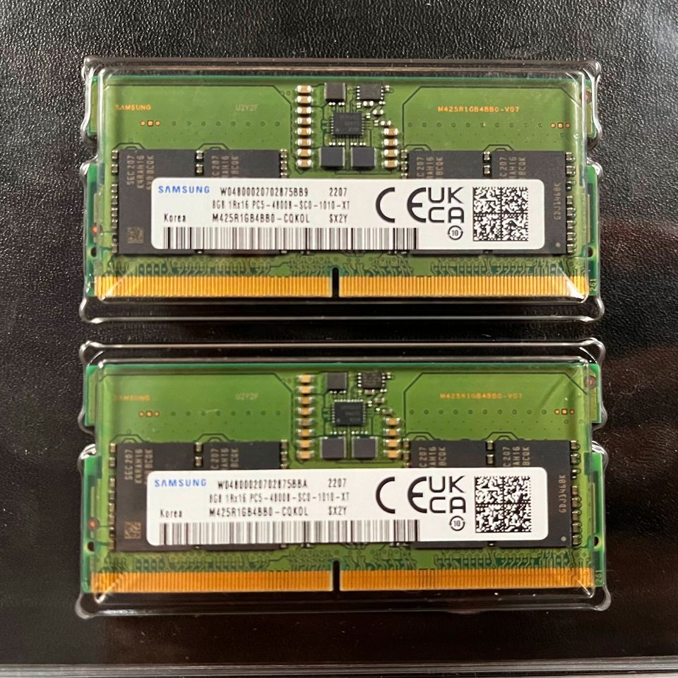 2x 8GB Samsung 1Rx16 PC5 4800B SC0 1010 XT DDR5 SODIMM in Offingen