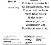 Skorpions Tickets zu verkaufen 2 Karten Baden-Württemberg - Pforzheim Vorschau