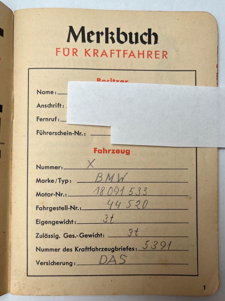 Fahrtenbuch für Kraftfahrer, Oldtimer, BP, Olex in Bruchmühlbach-Miesau