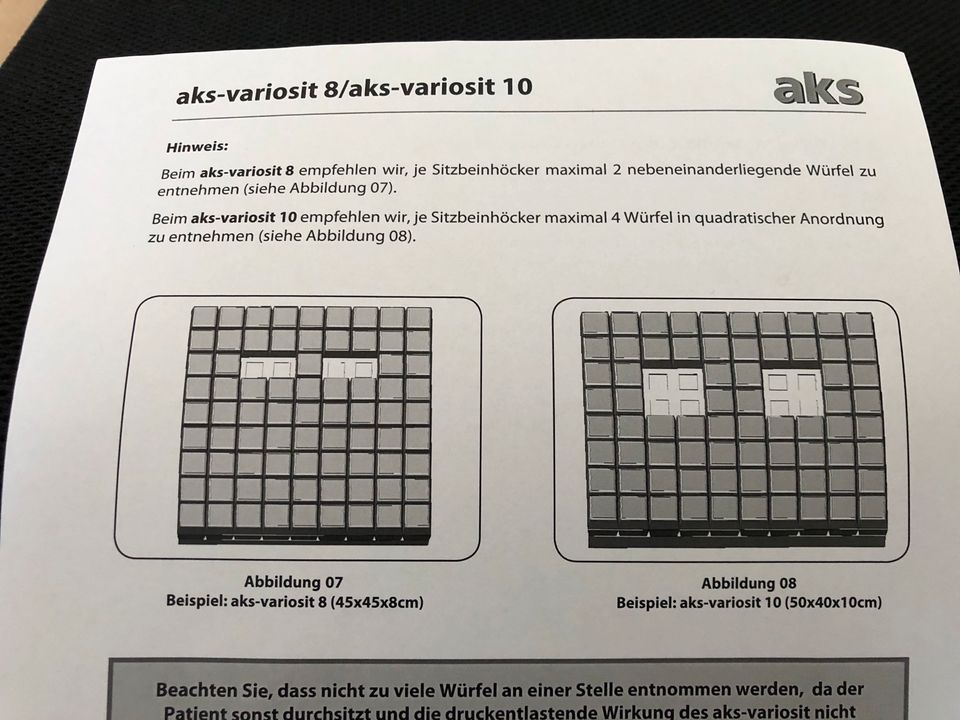 Antidekubitus Sitzkissen AKS VarioSit 3D Würfelkissen Schaumstoff in Regis-Breitingen