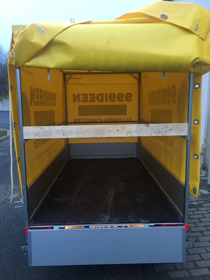 Vermiete 1300Kg Anhänger gebremst mit Plane und Spriegel in Schwepnitz