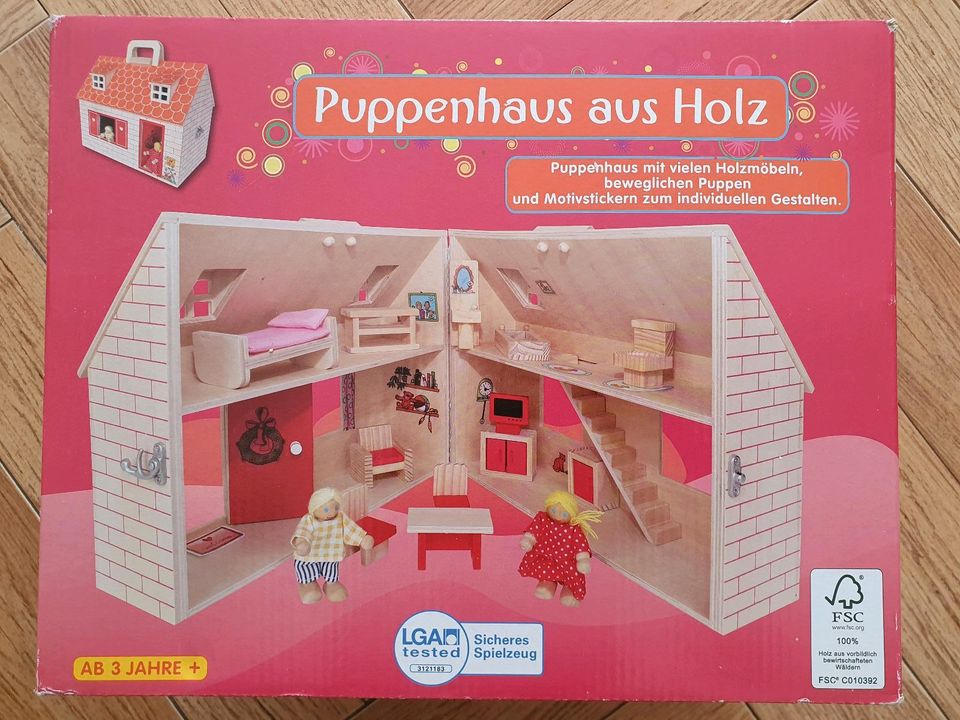 Puppenhaus NEU Holz zum Tragen OVP Mitnehmpuppenhaus in Langenzenn